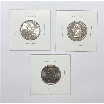 2002 (P,D,S) U.S. Set of 3 Washington State Quarters - Indiana