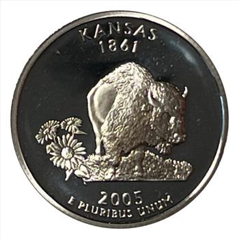 * 2005-S U.S. Silver Proof State Quarter Honoring Kansas