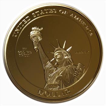 #Abraham Lincoln Commemorative Trial Dollar Coin - Gold Layered