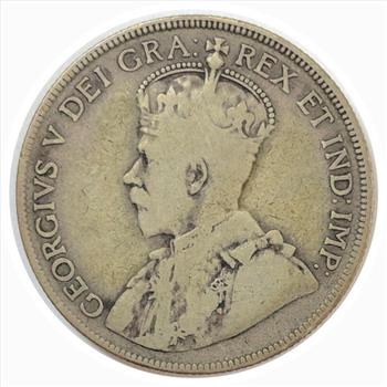 #1929 Silver Canada 50 Cents - Great Detail and Nice Tone
