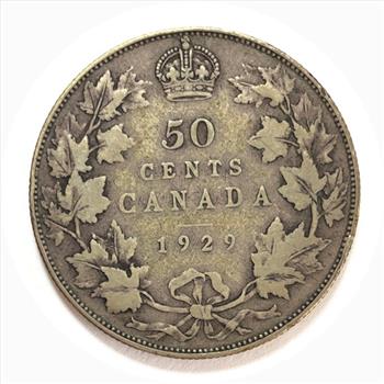 #1929 Silver Canada 50 Cents - Great Detail and Nice Tone