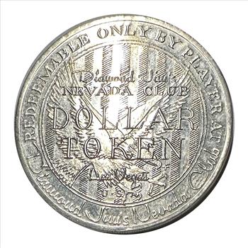 1965 DIAMOND JIM'S NEVADA CLUB, Las Vegas Dollar Gaming Token - Dancing Girl!
