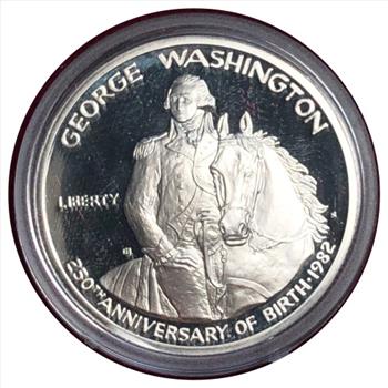 *1732-1982 US Silver Proof Commemorative George Washington Half Dollar - Boxed with COA