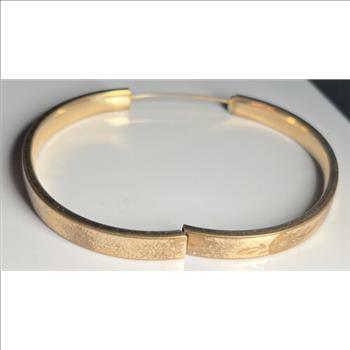 Vintage Walter E. Hayward Gold Filled (WEHGF) Bangle Bracelet with Etched Floral Design  - 2 1/2 