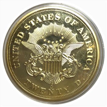 #American Mint Copy of 1861-O Twenty Dollar Double Eagle Coin - Gold Layered