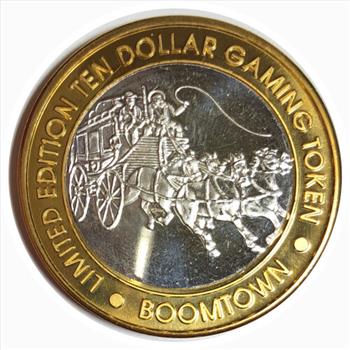 # Silver Strike!  Collector's Series $10 Silver Gaming Token -Boomtown Verdi Nevada - .999 Fine Silver