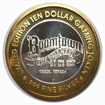 # Silver Strike!  Collector's Series $10 Silver Gaming Token -Boomtown Verdi Nevada - .999 Fine Silver