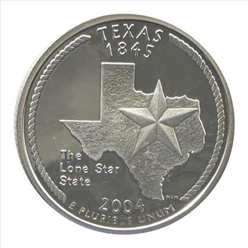 2004-S U.S. Silver DCAM Proof State Quarter TEXAS 