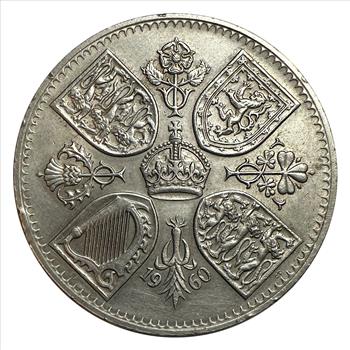 >1960 Great Britain Queen Elizabeth II - Five (5) Shillings Coin - Nice Detail