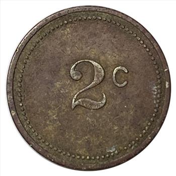 * 2 Cent Token with T/H/S Within C - Unusual Coin | Property Room