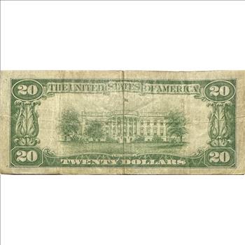 >1934 Series U.S. Twenty Dollar ($20) Federal Reserve Note with Light Green Seal