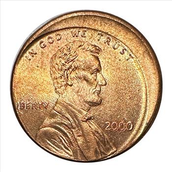 Mint Error - 2000 U.S. Lincoln Memorial Cent 20% Struck Off Center! High Grade!