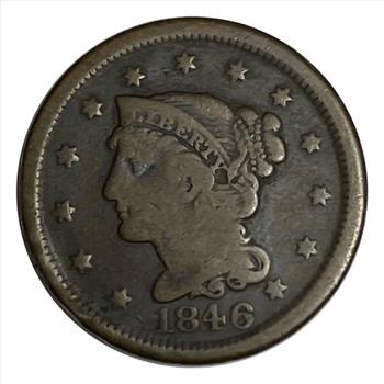 * 1846 U.S. Braided Hair Large Cent -  Small Date, Large Letters