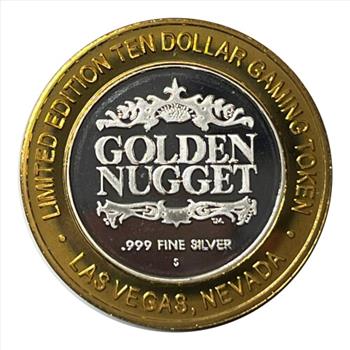 * Silver Strike! Golden Nugget - .999 Silver - Limited Edition $10 Gaming Token - USA Eagle - Proud & Free