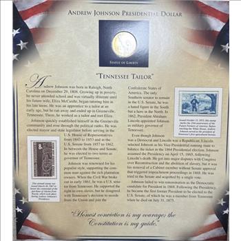 2011 U.S. $1 Presidential Coin - Andrew Johnson 