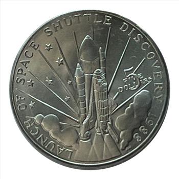 1988 Republic of the Marshall Islands Space Shuttle Discovery $5 Commemorative Coin in Educational Tri-Fold