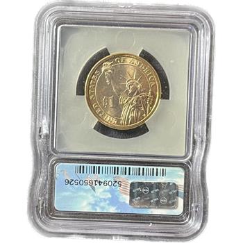 * Mint Error -Double Edge Lettering: 2007-P U.S. Presidential One Dollar - John Adams - ICG Certified MS65