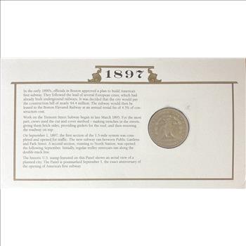 >1897-O U.S. Silver Morgan Dollar - U.S. Silver Dollar Collection With Stamp Honoring First Subway Opening!