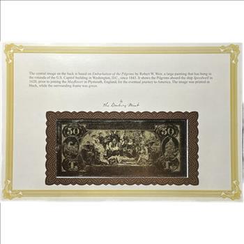 * Original Series $50 National Bank Note - 22kt Gold Replica of Classic U.S. Paper Currency Collection