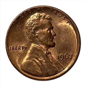 * Mint Error - 1967 U.S. Lincoln Memorial Cent - Missing S in States and E in E Pluribus