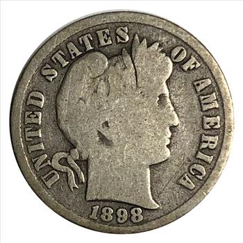 >1898 US Silver Barber Dime