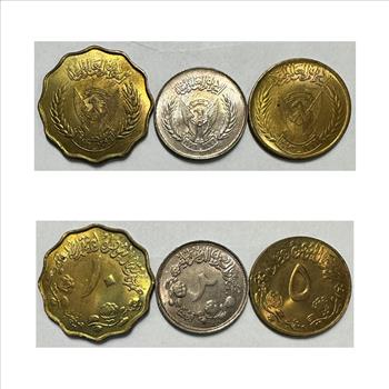 1976 Sudan 5 & 10 Mills and a 5 Piastres - Littleton Stamp & Coin Company - and 1941 Netherlands Silver 10 Cents - 4 Coins