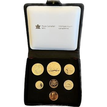. 1980 Canada Royal Canadian Mint Uncirculated Coin Set - 7 Coin Set with COA