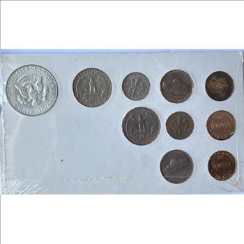- 1969 (D,S&P) U.S. Complete Mint Set of 1969 Coins - 10 Coins including 1969-D Silver Kennedy Half