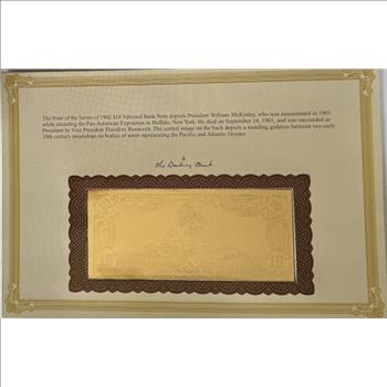 - Series of 1902 $10 National Bank Note, Red Seal - 22kt Gold Replica of Classic U.S. Paper Currency Collection
