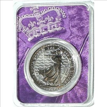- 1926 - 2022 Great Britain 1 Ounce Fine Silver 2 Pound Coin - Celebrating Life & Legacy of Queen Elizabeth II