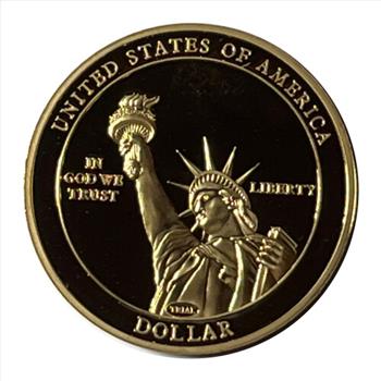 * Presidential Dollar Trials Collection - Woodrow Wilson Proof 24k Gold Layered Dollar -1.5 Oz. - Limited Issue