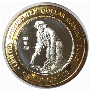 Silver Strike!  Collector's Series $10 Silver Gaming Token -Circus Circus Reno Nevada - .999 Fine Silver