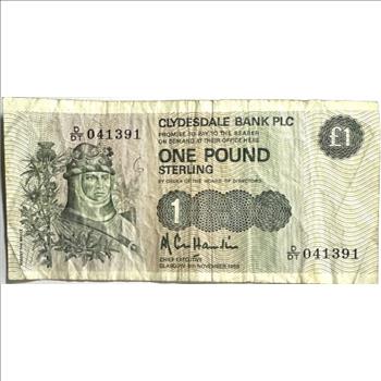 1988 Scotland 1 Pound Sterling (Clydesdale Bank PLC) - P#211d