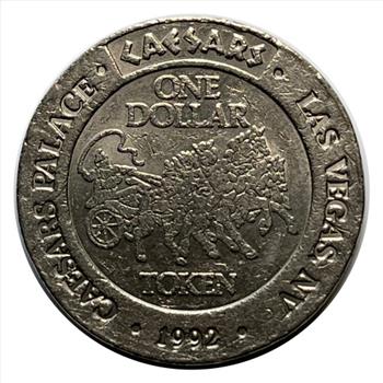 1992 Caesars Palace One Dollar Gaming Slot Token