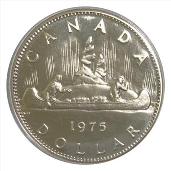 **1975 Canada Silver Gem Proof Voyageur Commemorative Dollar Coin Includes Original Royal Canadian Mint Packaging