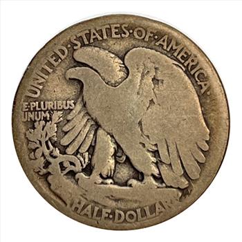 1916-D U.S. Silver Walking Liberty Half Dollar - Mint Mark on Obverse