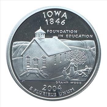 2004-S U.S. Silver Statehood Quarter Honoring Iowa 