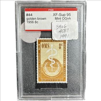 . 1956 USPS 8 Cent Stamp - United Nations - Golden Brown - XP-Sup95 in Holder