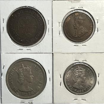 1901, 1931, 1960 & 1973: Hong Kong Selection of Cents 50 Cent & Dollar - 4 Coins