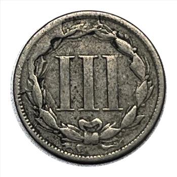 . 1865 U.S. Silver Three Cent Piece Coin