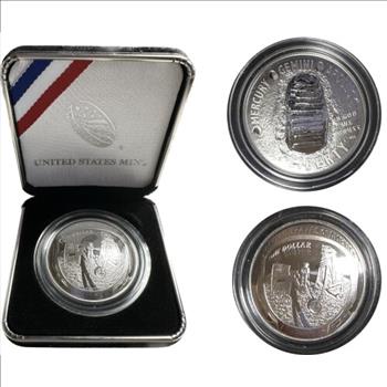 - 2019-P U.S. Mint Proof Silver Dollar - Apollo II 50th Anniversary Commemorative Coin in Velvet Box