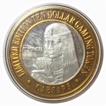 Silver Strike!  Collector's Series $10 Silver Gaming Token -Caesars Tahoe Lake Tahoe Nevada - .999 Fine Silver
