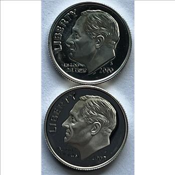2000-S & 2005-S U.S. Silver Proof Roosevelt Dimes - Set of 2