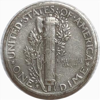 1942-S U.S. Silver Mercury Dime - Nice Tone and Detail