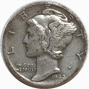 1942-S U.S. Silver Mercury Dime - Nice Tone and Detail