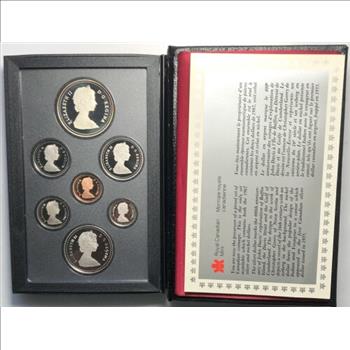 *1987 Canada Royal Mint Proof Set with Silver Dollar - Beautifully Doubled Boxed with COA - 7 Coins