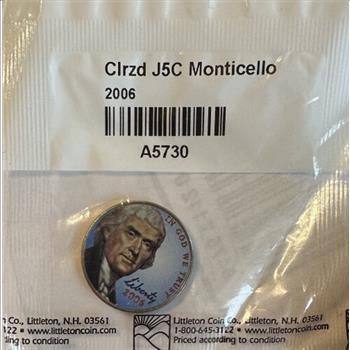 - 2006 U.S. Colorized Jefferson Nickel - Monticello - Original Cello