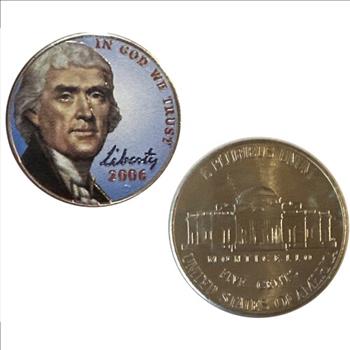 - 2006 U.S. Colorized Jefferson Nickel - Monticello - Original Cello