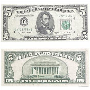 >1950C United States Crisp Five Dollars ($5) Federal Reserve Note - Green Seal