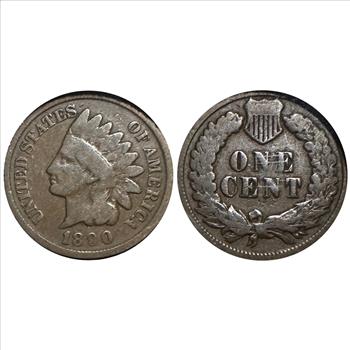 >1890 U.S. Indian Head One Cent - America's Rare 19th Century Coins - In Custom Display Panel